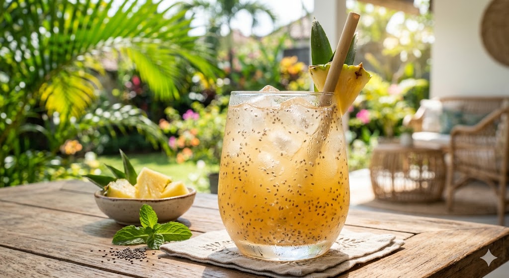 Pineapple - chia seed water.